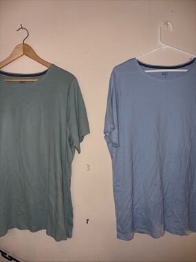 croft & barrow Short Sleeve Crewneck Tees in Sage Green and Light Blue